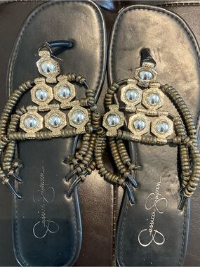 Jessica Simpson Black Embellished Women's Sandals for Vegas or the pool party!